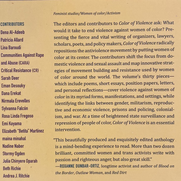 NWT Color of Violence: The INCITE! Anthology Paperback - Picture 3 of 6